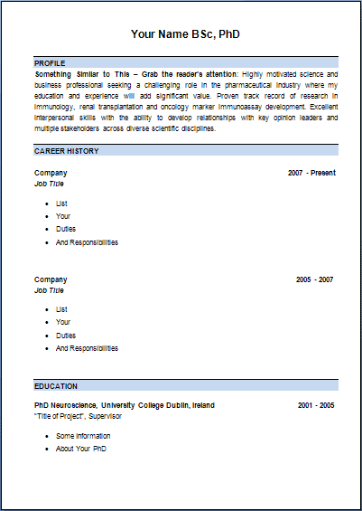 best cv template free download word